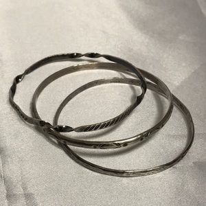 Three Assorted Sterling Bangles